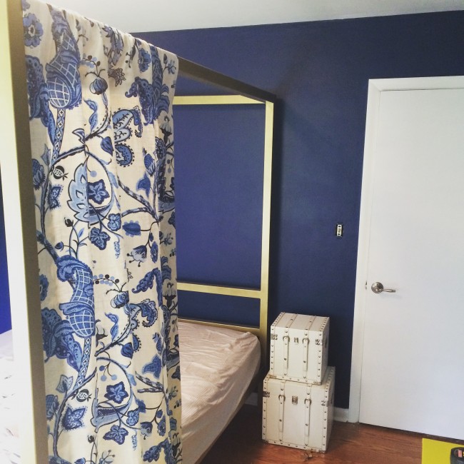 Little Yellow House Refresh Navy Bedroom Canopy Progress